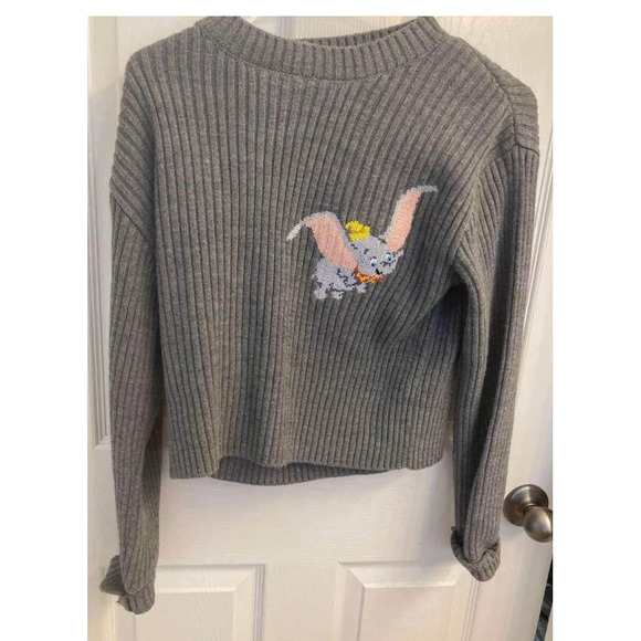 Zara Sweaters Zara Disney Dumbo Crop Sweater Roundneck Long Sleeve
